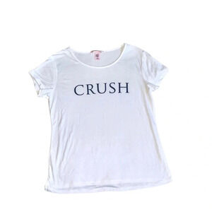 Victoria's Secret White Crush Graphic Lounge Short Sleeve Tee Small Women’s